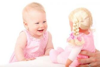 Baby Girl And Doll Stock Photo HD Public Domain Pictures