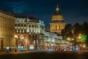Wallpaper St Petersburg Russia Street Night Lights Cities
