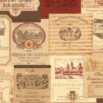 Wallpaper Novelty Vintage French Wine Labels