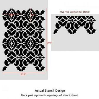 Wall Stencil Emily For Diy Decor Wallpaper Look J Boutique Stencils