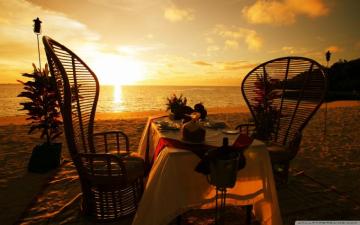 Romantic Dinner Arrangement Ultra HD Desktop Background Wallpaper