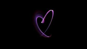 Black Minimalistic Pink Waves Hearts Gradient Wallpaper