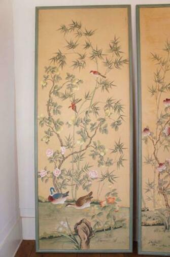 Pair Of De Gournay Hand Painted Wallpaper Panels At 1stdibs