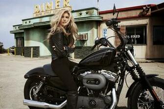 Marisa Miller In Action During Her Photo Shoot For Harley Davidson