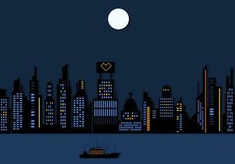 Night Time City Skyscraper Wallpaper Vector Art