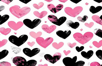 Pink And Black Heart Wallpaper