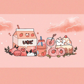 Strawberry Milk By Pretty T Pixel Art Anime Wallpaper