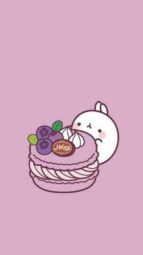 Molang With Purple Macaron Simon Edwin Art In Kawaii