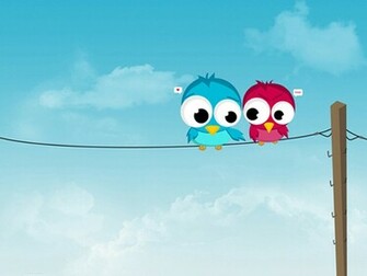 Bird Love Cartoon Characters Wallpaper