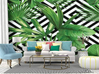 Self Adhesive Wallpaper Roll Paper Print Summer Exotic Jungle