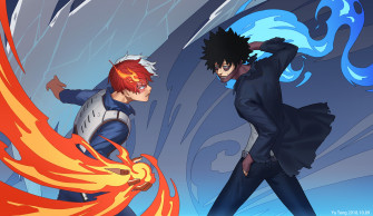 Shoto Todoroki Dabi Anime My Hero Wallpaper