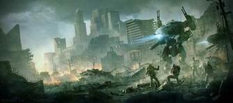 3d Sci Fi Wallpaper City Ruined By Stefan Morrell