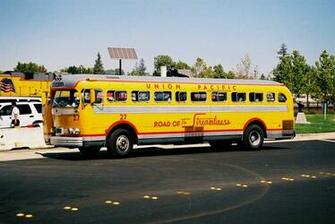 Union Pacific Bus At The Davis Railroad Yard In Roseville Ca