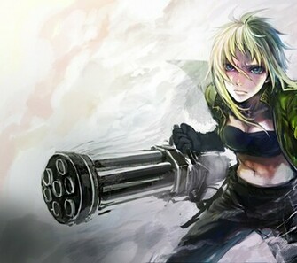 Minigun Megpoid Gumi Anime Girls Wallpaper HD