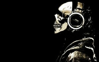 Headphones Skeletons Wallpaper