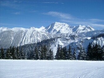 Mountain Snow Scene Winter Wallpaper