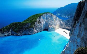 Beach Sea Landscape Navagio Zakynthos Greece Wallpaper
