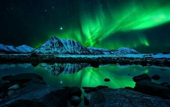 Northern Mountains Sky Lights HD Desktop Wallpaper Widescreen High