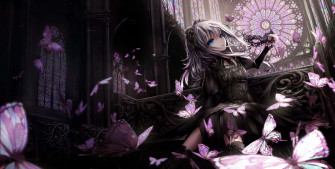 Adorable Gothic Anime iPhone Screensaver Wallpaper