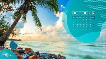 5x HD October Calendar Wallpaper Words Just For You