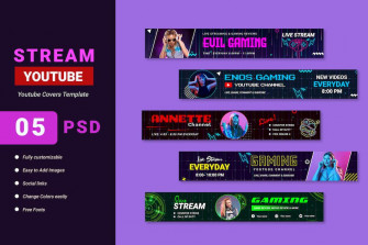 Gaming Channel Banner Template Websites Ux And Ui Kits