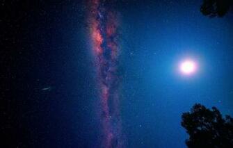 Wallpaper Milky Way Galaxy Sky Star Moon Space