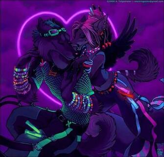 Furry Rave Couple By Silverfangxhades