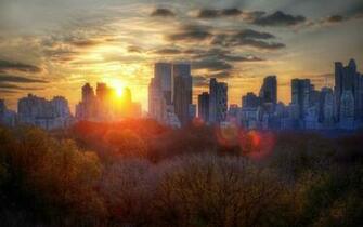 Autumn Evening In New York City Wallpaper