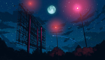 Anime Night Background Wallpaper