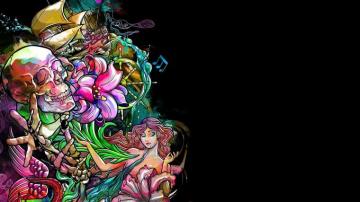 Dark Skull Fantasy Psychedelic Tattoo