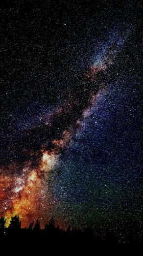 Star Gazing Night Flare Color Green Nature Sky iPhone