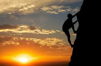 Pictures Mountaineer Silhouette Sun Crag Nature Mountaineering Sky