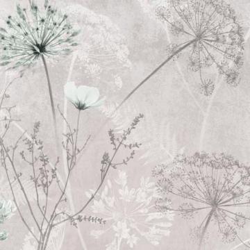 Hadley Grey Green Floral Glitter Wallpaper