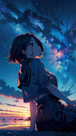 Anime Girl Student Sunset 4k Wallpaper iPhone HD Phone 3171m