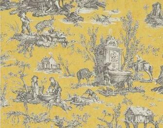 Yellow Toile Wallpaper Frey A Bold Black And White