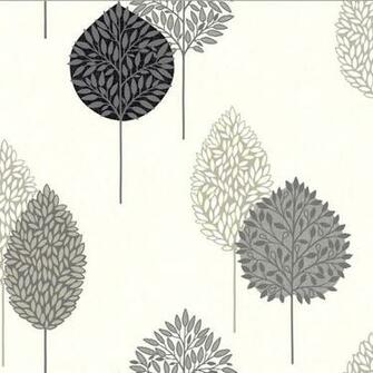 Supplies Black Silver Beige Dante Motif Leaf Tree