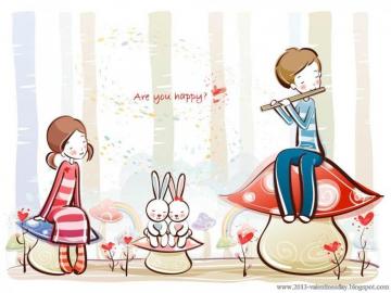 Cute And Sweet Cartoon Couple HD Wallpaper 1080px