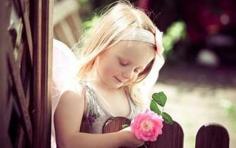Cute Girl Holding Pink Rose HD Wallpaper Get Your