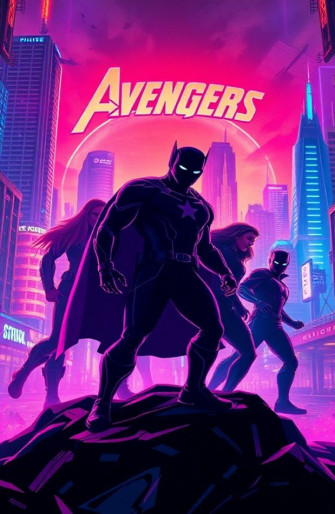 Neon Avengers Wallpaper