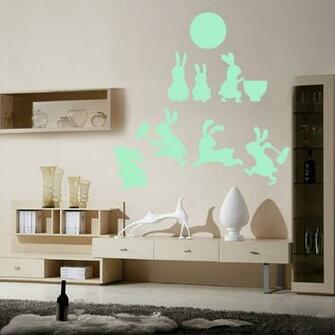 Phosphorescent Bunny Glow In Dark Rabbit Fosforescente Wall