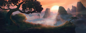 Mountains In Mist By Miragenz 2d Cgsociety Fantasy Art