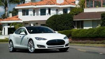 Tesla Model S White City Wallpaper Background 4k