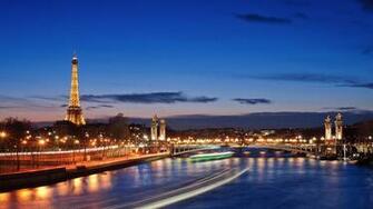Wallpaper Eiffel Tower Paris Night Lights France Bridge
