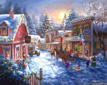 Christmas Town Scene Px HD Wallpaper