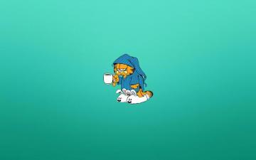 Wallpaper Garfield Monday Funny Tired 1080p