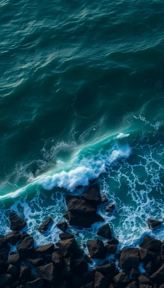 Dark Green Ocean Wave Wallpaper