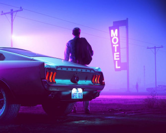 Wallpaper Car Neon Man Sign Standard HD