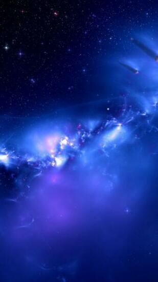 Blue Galaxy Distant Planets Wallpaper iPhone
