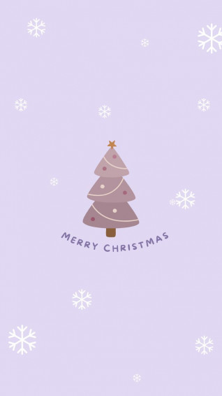 Cute Purple Christmas Wallpaper For Winter iPhone