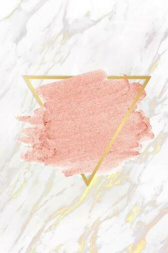 Pastel Pink Paint With A Gold Triangle Frame On White Marble
